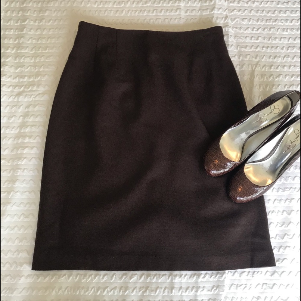JG Hook Chadwicks Brown lined wool skirt. Sz 10